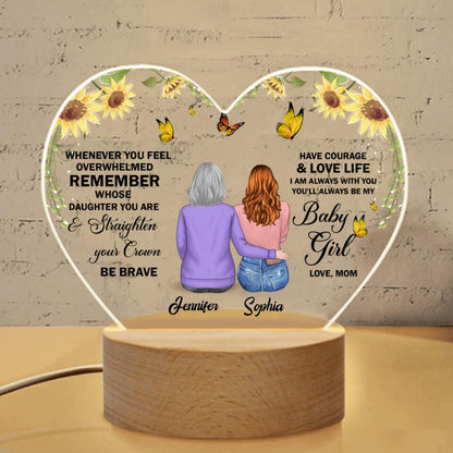 Personalized Wedding Heart-Shaped Acrylic Photo Panel - Gift Idea For Daughter - Whenever You Feel Overwhelmed Remember
