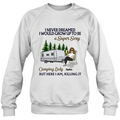 Personalized Camping Shirt/Sweatshirt/Pullover Hoodie/Long Sleeve Shirt - Woman/Couple Camping - Gift Idea For Camping Lover