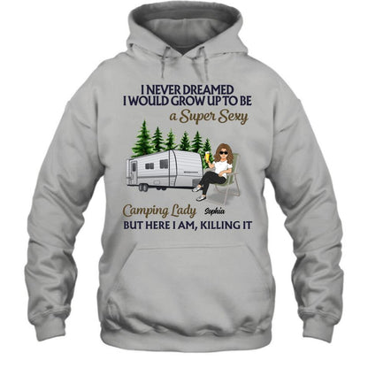 Personalized Camping Shirt/Sweatshirt/Pullover Hoodie/Long Sleeve Shirt - Woman/Couple Camping - Gift Idea For Camping Lover
