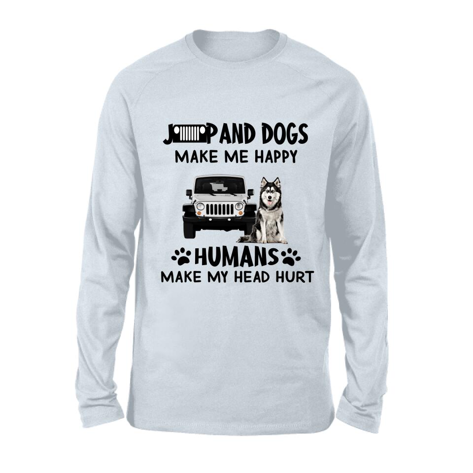 Personalized Off-road And Dogs Make Me Happy Shirt/Pullover Hoodie - Gift Idea For Off-road/Dog Lover