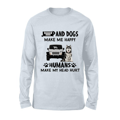 Personalized Off-road And Dogs Make Me Happy Shirt/Pullover Hoodie - Gift Idea For Off-road/Dog Lover