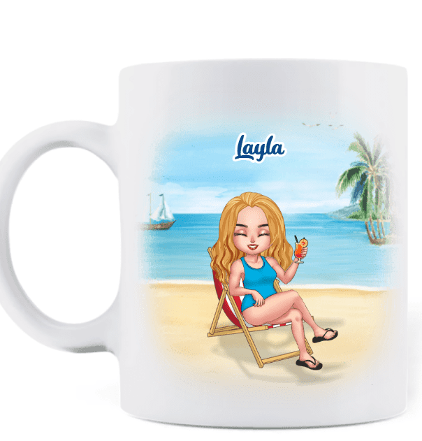 Personalized Beach Mug - Up to 5 People - Gift Idea For Friends - Just A Girl Who Loves Beaches