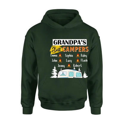 Personalized Grandpa's Best Campers Shirt/Pullover Hoodie - Up to 8 Kids - Gift Idea For Grandpa/Camping Lover