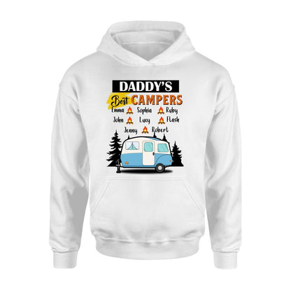 Personalized Daddy's Best Campers Shirt/Pullover Hoodie - Up to 8 Kids - Gift Idea For Father's Day/Camping Lover