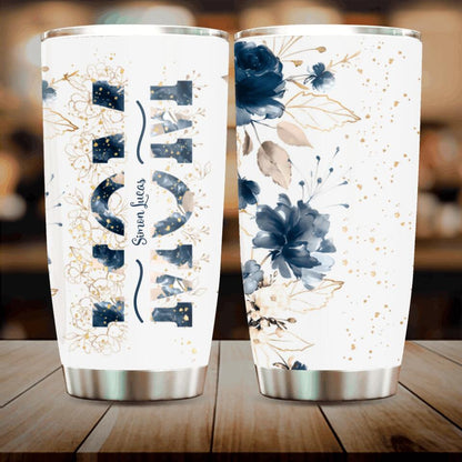 Personalized Floral Mom Tumbler - Up to 5 Kids - Gift Idea For Mother's Day