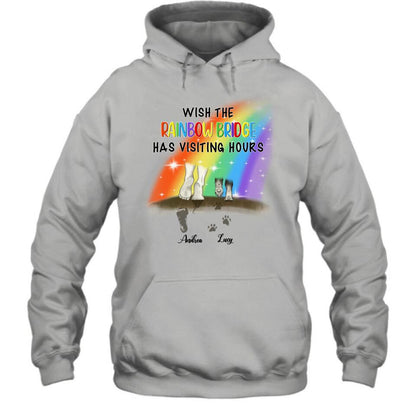 Personalized Dog's Paws T-shirt/Sweatshirt/Pullover Hoodie - Best Gift Idea For Dog Lovers - Wish The Rainbow Bridge Has Visiting Hours