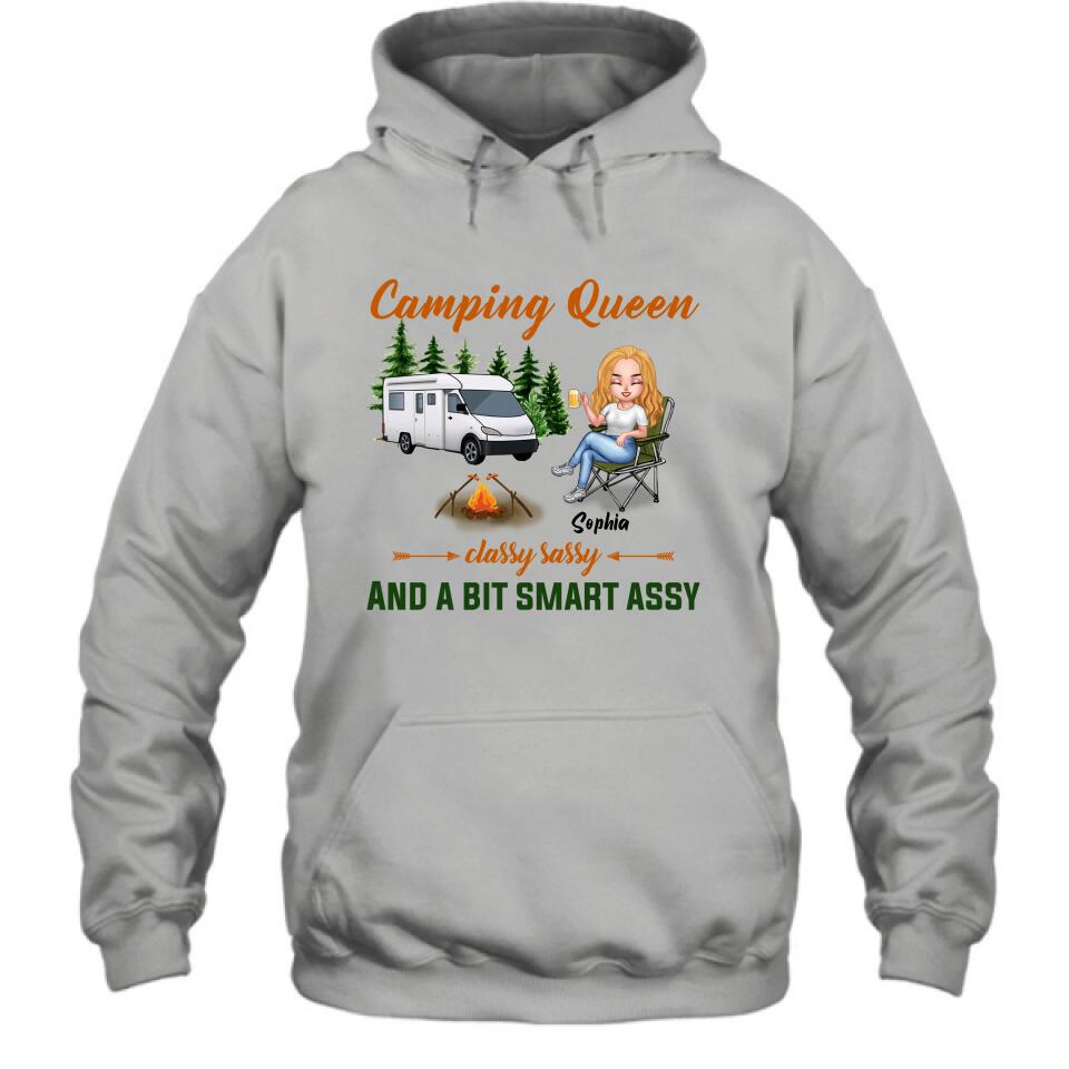 Personalized Camping Queen Shirt/Pullover Hoodie - Gift Idea For Camping Lover