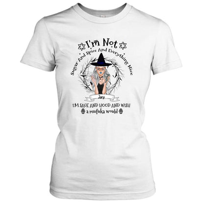 Personalized Witch T-shirt - Best Halloween Gift Idea - I'm Not Sugar And Spice - DFESX1