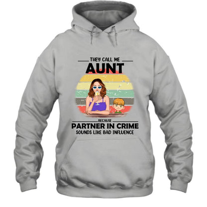Personalized Aunt T-Shirt/Pullover Hoodie - Aunt With Up to Two Kids - 7ICUJZ