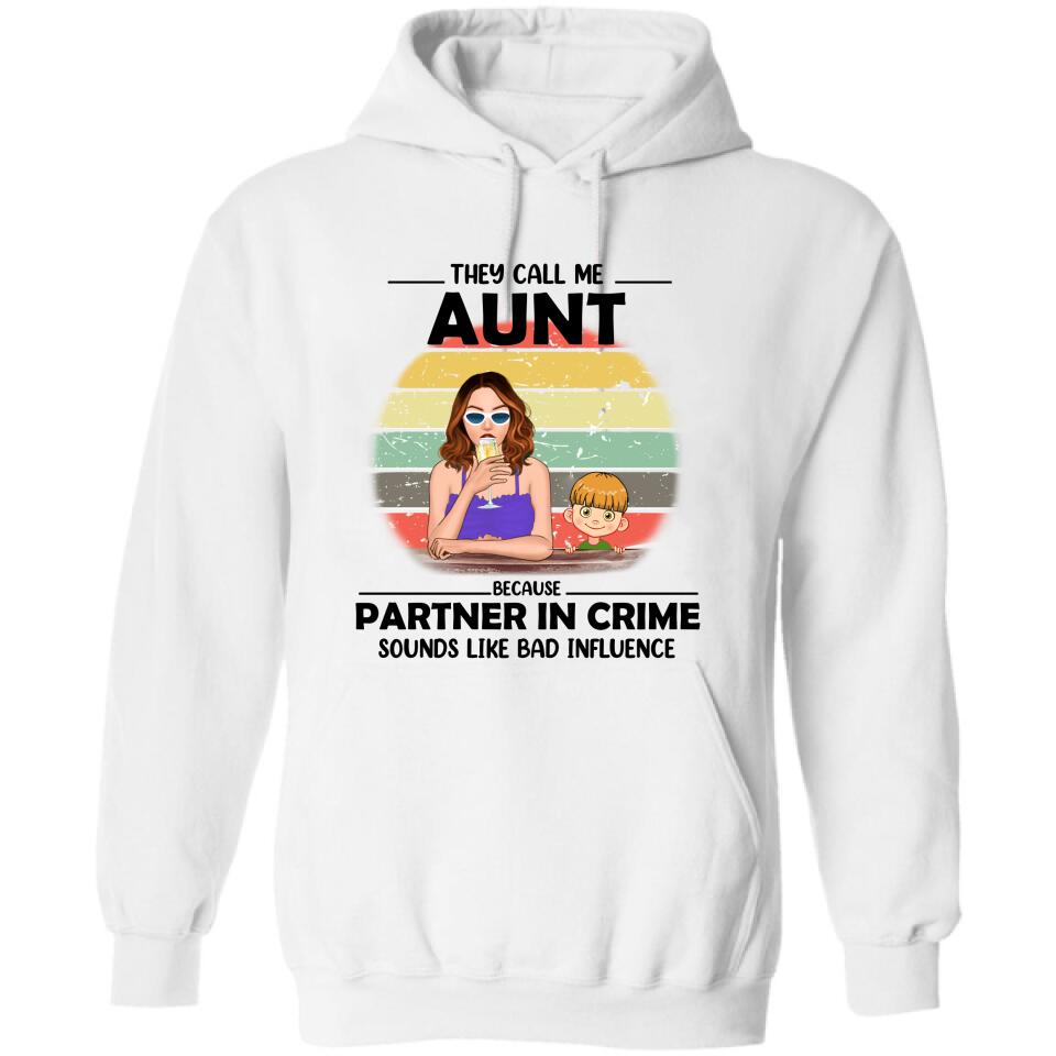Personalized Aunt T-Shirt/Pullover Hoodie - Aunt With Up to Two Kids - 7ICUJZ