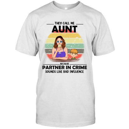 Personalized Aunt T-Shirt/Pullover Hoodie - Aunt With Up to Two Kids - 7ICUJZ