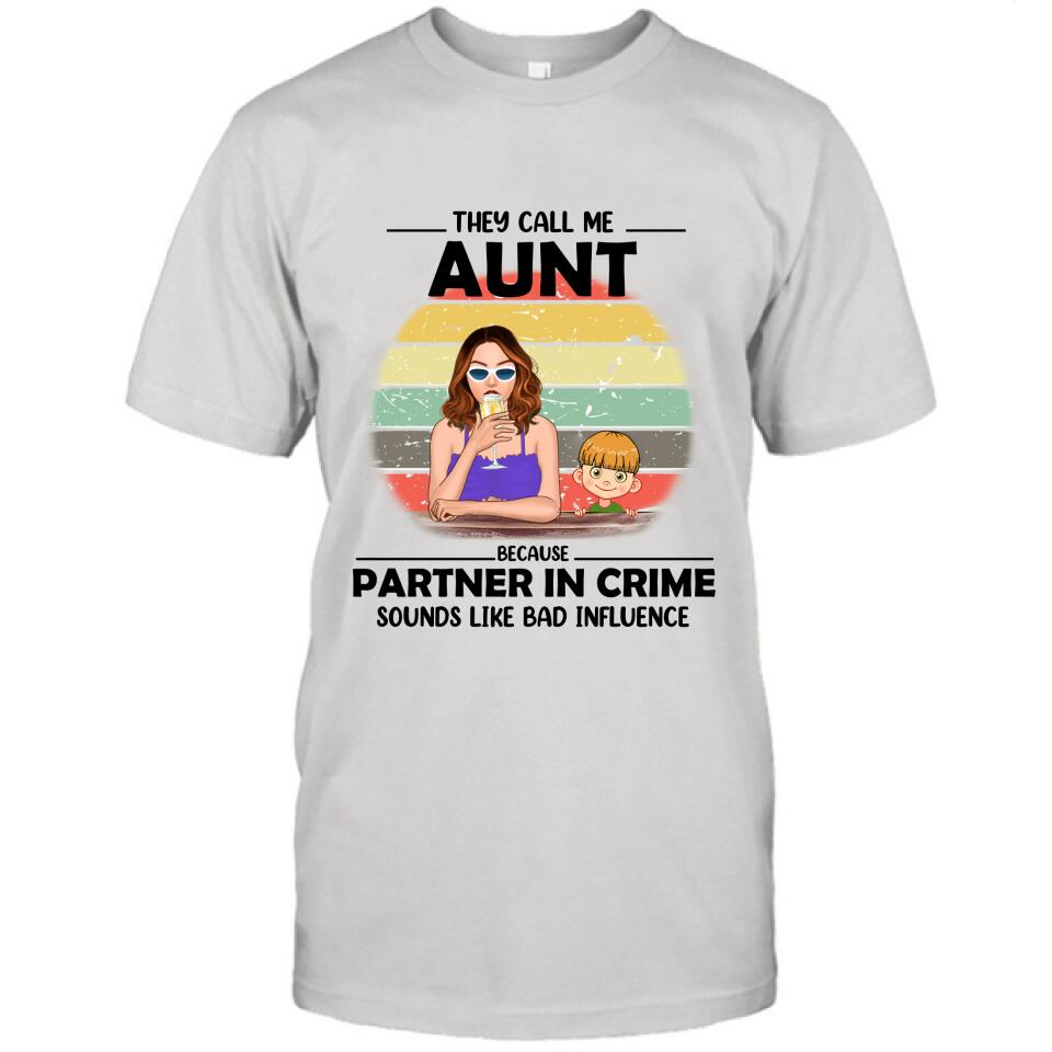 Personalized Aunt T-Shirt/Pullover Hoodie - Aunt With Up to Two Kids - 7ICUJZ