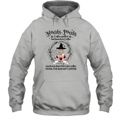 Personalized Witch T-Shirt/Hoodie - Gift for Friends, Halloween - Coffee Spelled Backwards - RYXW2G