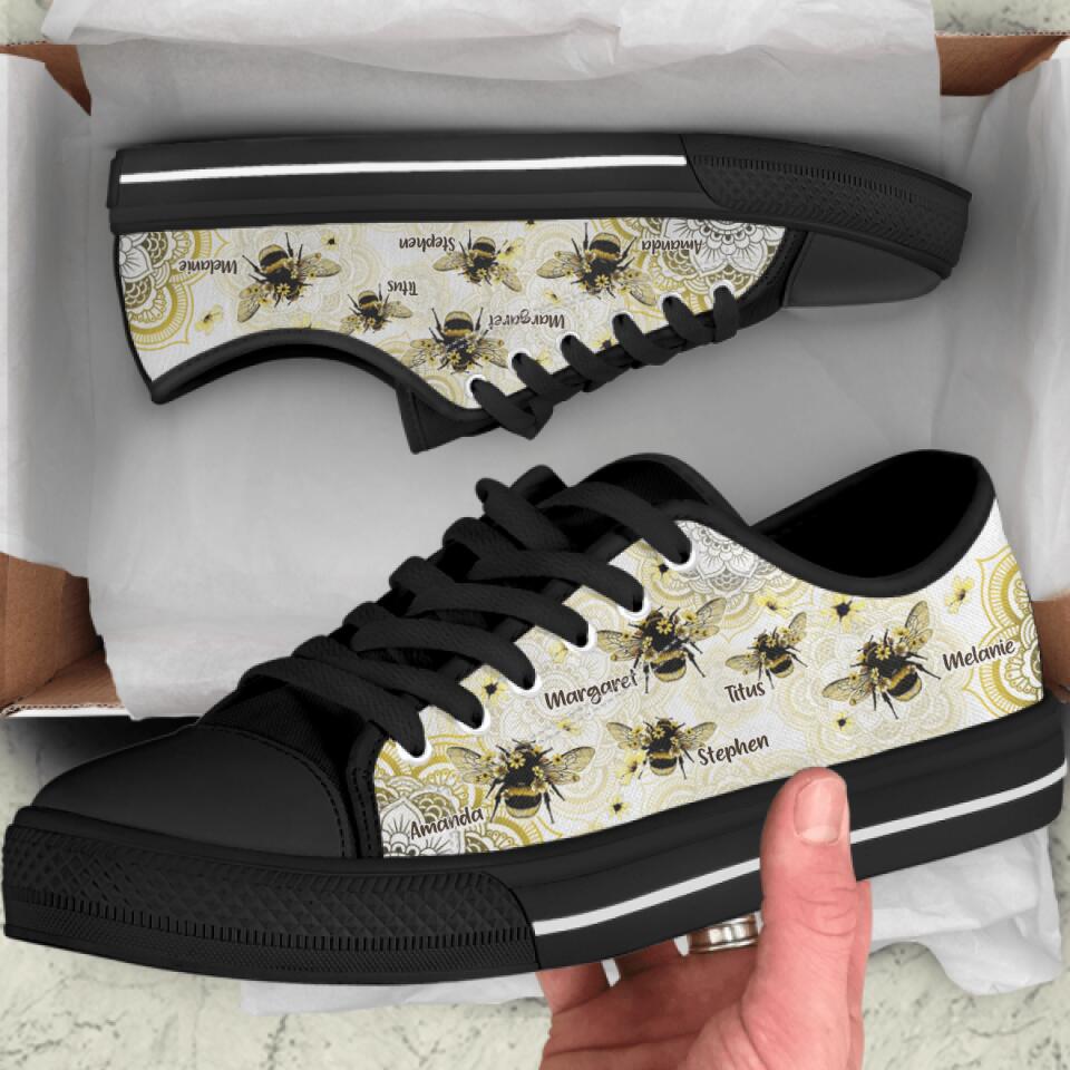 Personalized Bee Sneakers - Up to 5 Bees - Best Gift For Bee Lover