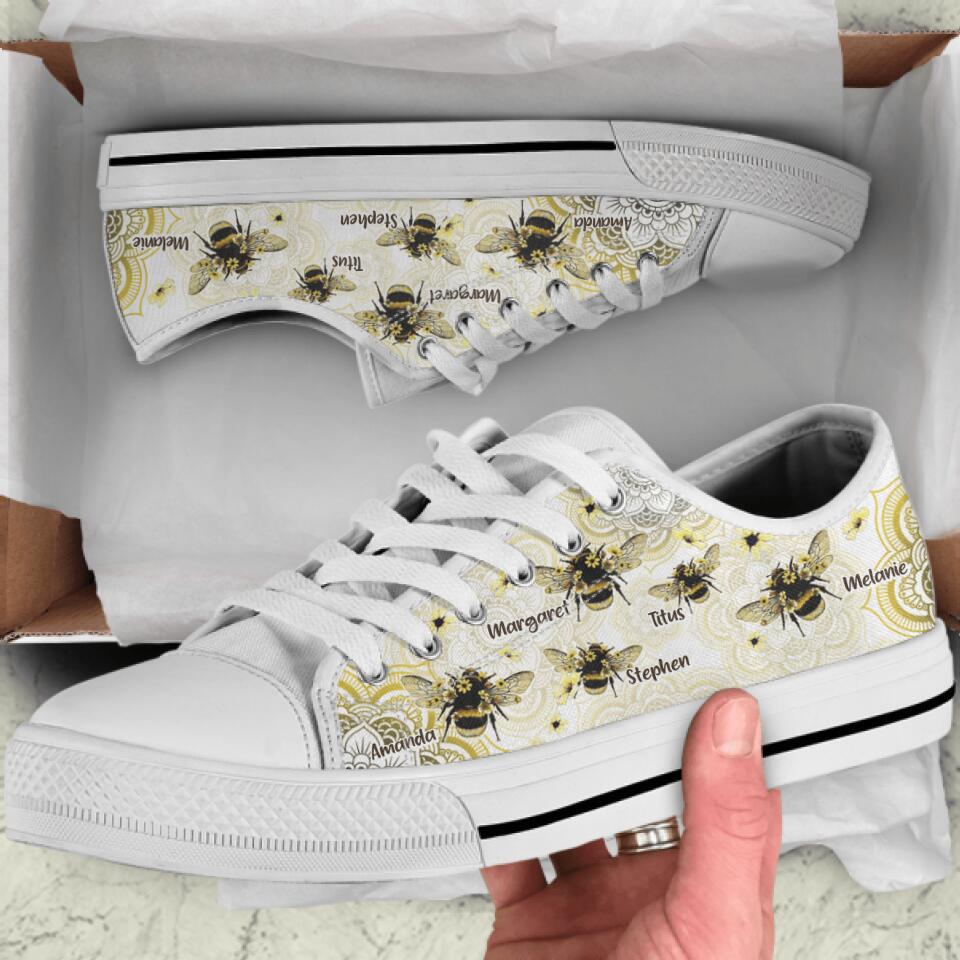 Personalized Bee Sneakers - Up to 5 Bees - Best Gift For Bee Lover