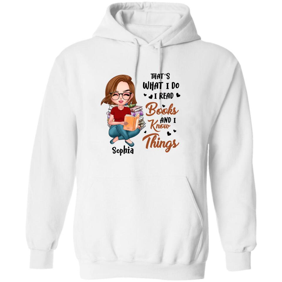 Personalized Just A Girl Who Loves Books Shirt/Pullover Hoodie - Gift Idea For Books Lover