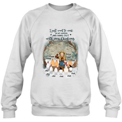 Personalized Just A Girl Who Loves Chickens Shirt - Girl With Up to 10 Chickens