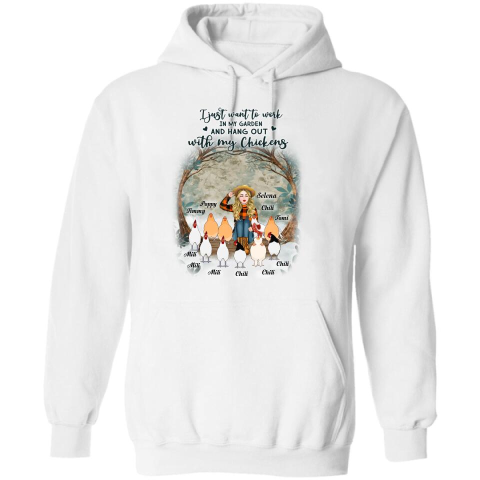 Personalized Just A Girl Who Loves Chickens Shirt - Girl With Up to 10 Chickens