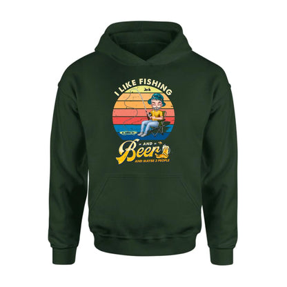 Personalized Fishing Man Unisex T-shirt/Hoodie - Gift For Father's Day/Fishing Lovers - I Like Fishing and Beer and Maybe 3 People