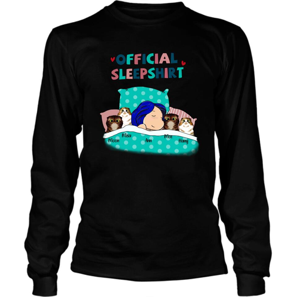 Personalized Cat Shirt - Up to 4 Cats - Cat Official Sleepshirt