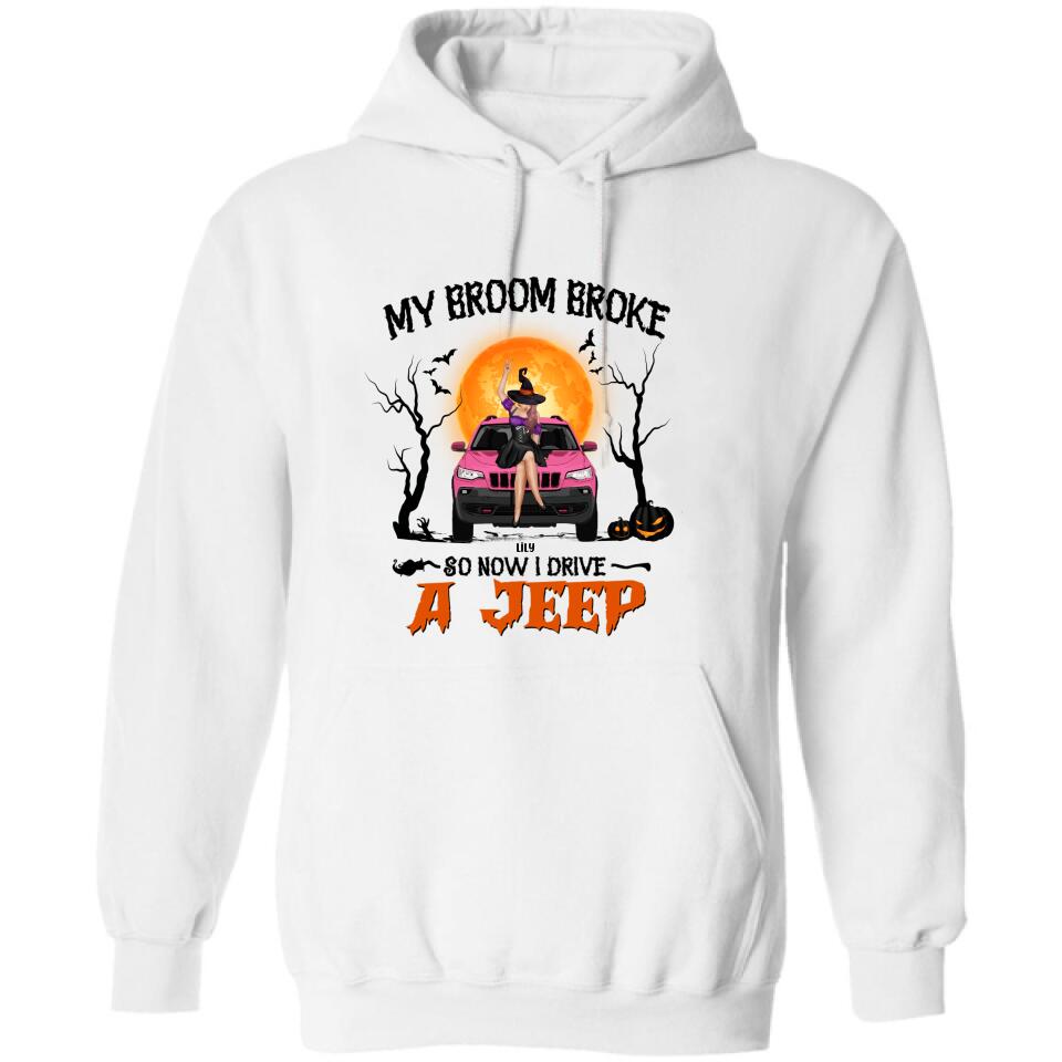 Personalized Off-Road Witch T-Shirt/Pullover Hoodie - Halloween Gift For Girl - My Broom Broke