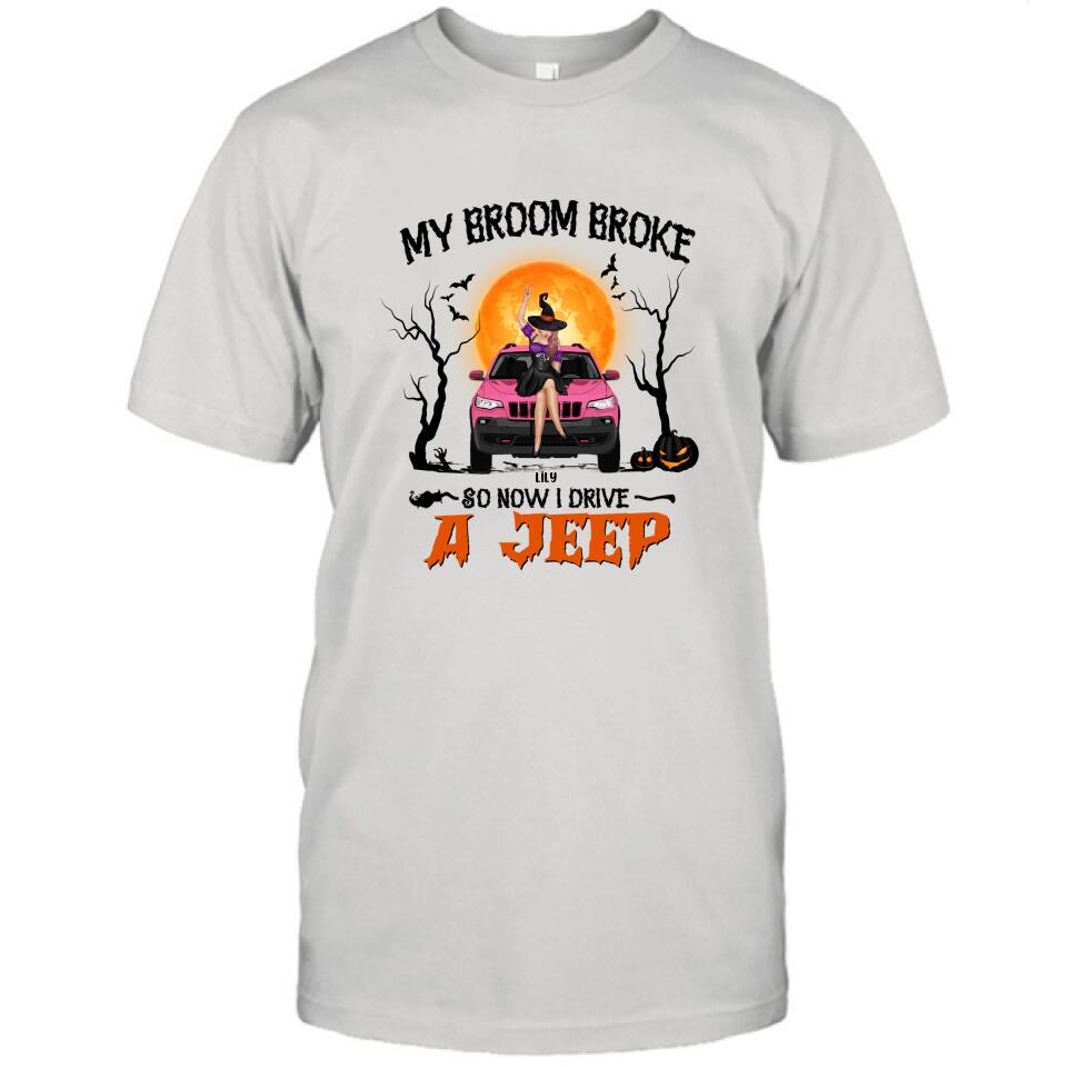Personalized Off-Road Witch T-Shirt/Pullover Hoodie - Halloween Gift For Girl - My Broom Broke