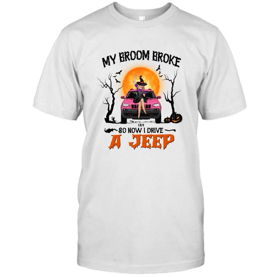 Personalized Off-Road Witch T-Shirt/Pullover Hoodie - Halloween Gift For Girl - My Broom Broke