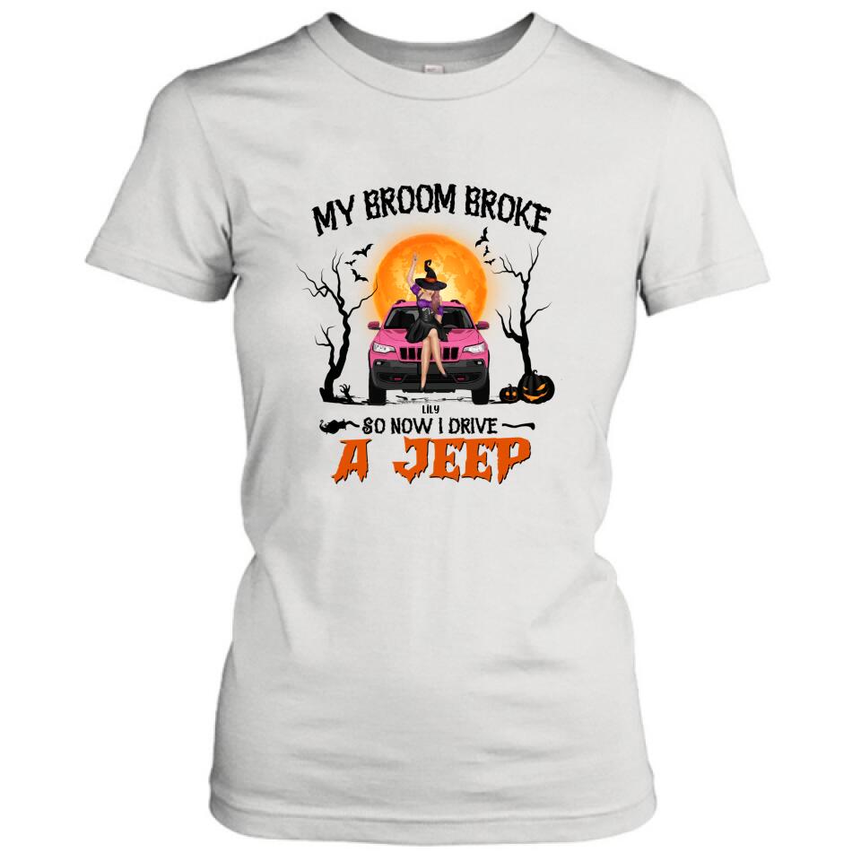 Personalized Off-Road Witch T-Shirt/Pullover Hoodie - Halloween Gift For Girl - My Broom Broke