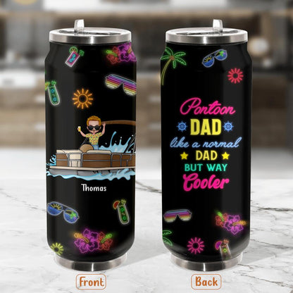 Personalized Soda Can Tumbler - Gift Idea For Father's Day - Pontoon Dad Like A Normal Dad But Way Cooler