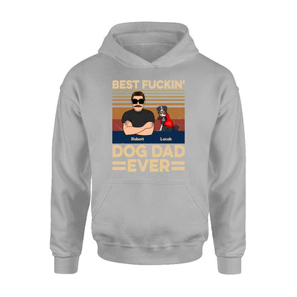Personalized Best Dog Dad Ever Shirt/Pullover Hoodie - Up to 4 Dogs - Father's Day Gift Idea