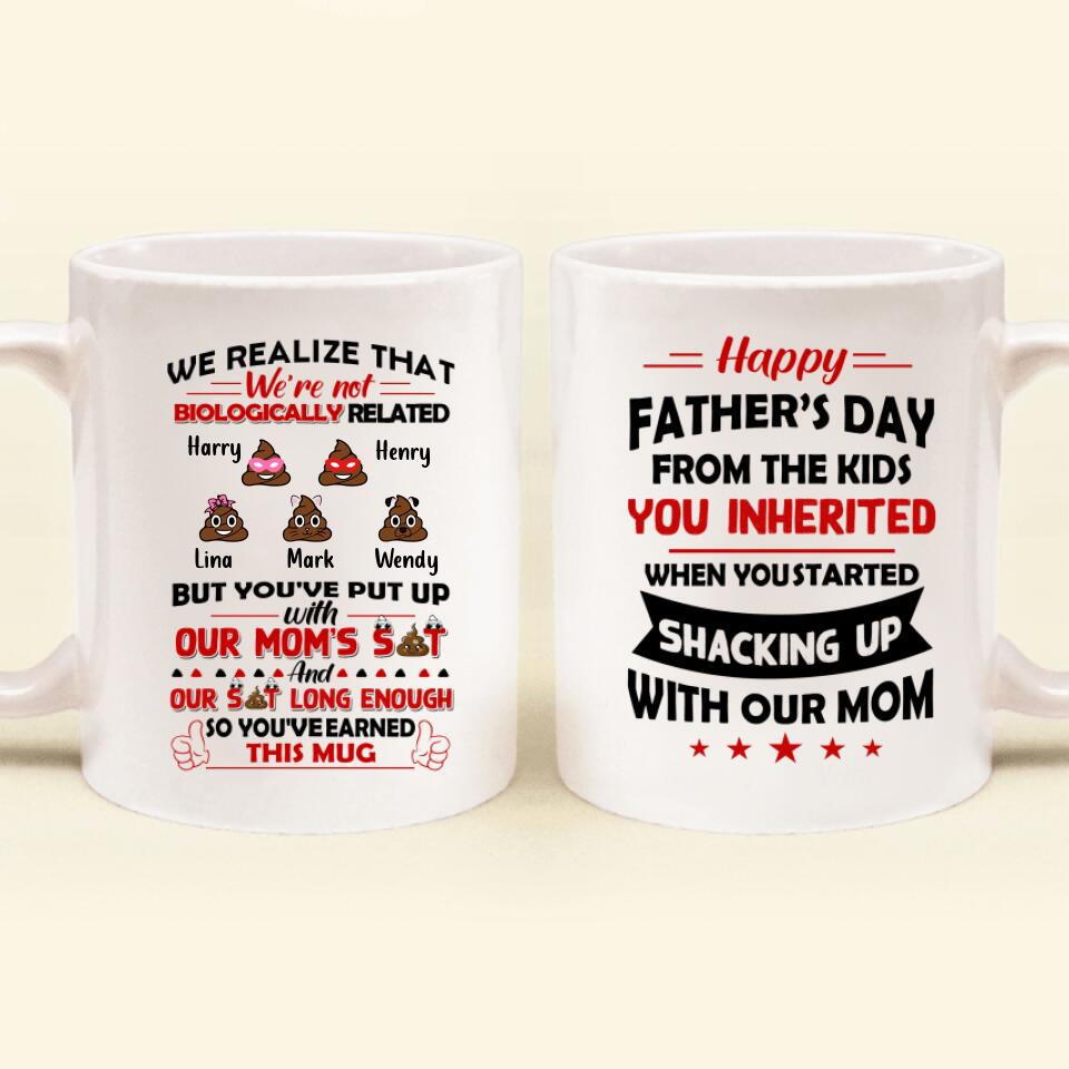 Personalized Step Dad Mug - Up to 5 Kids - Gift Idea For Father's Day - Happy Father's Day