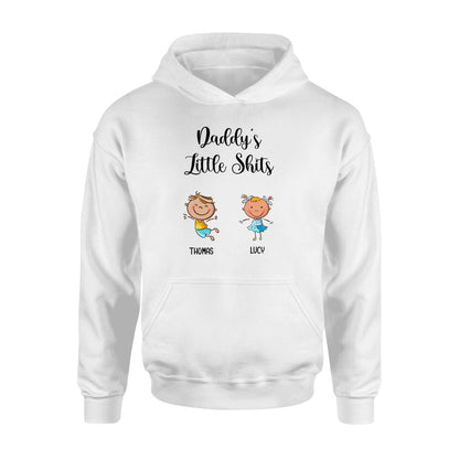 Personalized Daddy's Little Kids Shirt/Pullover Hoodie - Up to 15 Kids - Gift Idea For Father's Day/Mother's Day - Daddy's Little Shits