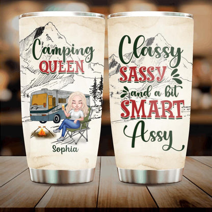 Personalized Camping Queen Tumbler - Gift Idea For Camping Lovers - Camping Queen Classy Sassy And A Bit Smart Assy
