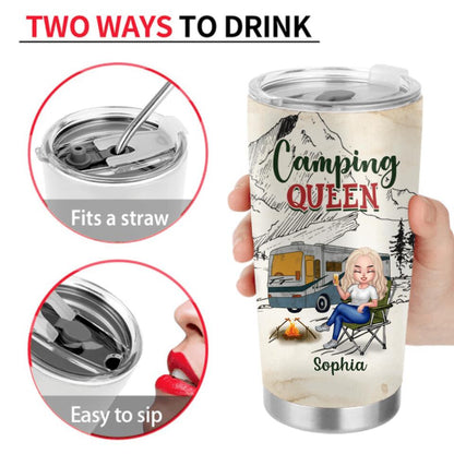 Personalized Camping Queen Tumbler - Gift Idea For Camping Lovers - Camping Queen Classy Sassy And A Bit Smart Assy