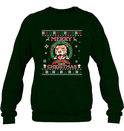 Personalized Dog Sweatshirt - Up to 5 Dogs - Best Gift For Dog Lover - Merry Christmas