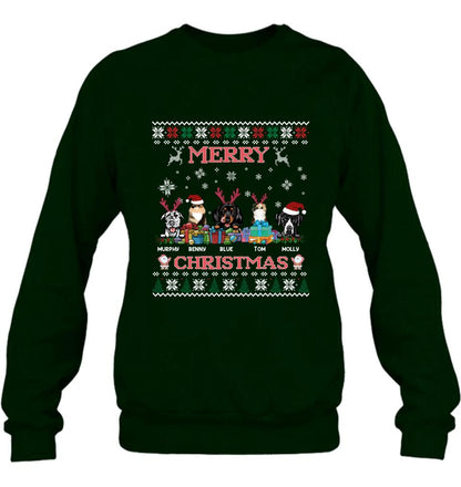 Personalized Pet Sweatshirt - Up to 5 Pets - Best Gift For Pet Lover - Merry Christmas