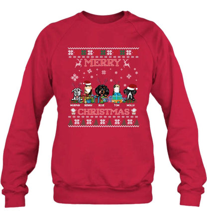 Personalized Pet Sweatshirt - Up to 5 Pets - Best Gift For Pet Lover - Merry Christmas