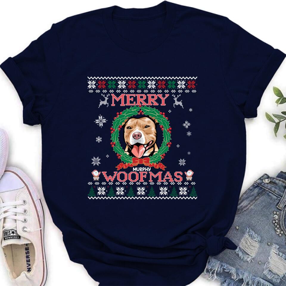 Personalized Dog Sweatshirt - Up to 5 Dogs - Best Gift For Dog Lover - Merry Woofmas