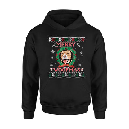 Personalized Dog Sweatshirt - Up to 5 Dogs - Best Gift For Dog Lover - Merry Woofmas