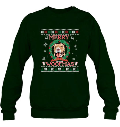 Personalized Dog Sweatshirt - Up to 5 Dogs - Best Gift For Dog Lover - Merry Woofmas