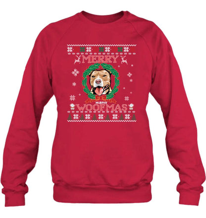 Personalized Dog Sweatshirt - Up to 5 Dogs - Best Gift For Dog Lover - Merry Woofmas