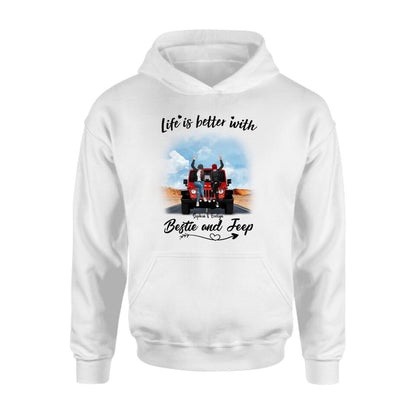 Personalized Besties Off-road T-Shirt/Pullover Hoodie - Gift For Best Friends - Life Is Better With Bestie