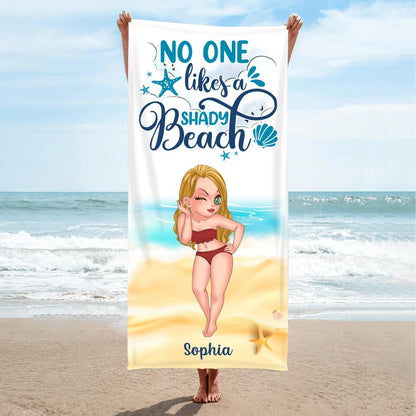 Custom Personalized Bestie Beach Towel - Gift Idea For Girls/Beach Lovers - No One Likes A Shady Beach