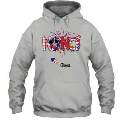 Personalized Grandma Shirt/Hoodie - 4th of July Mimi Shirt With Child Names - Up To 10 Children - Gift Idea For Grandma