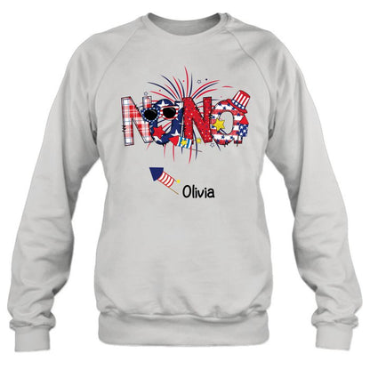 Personalized Grandma Shirt/Hoodie - 4th of July Mimi Shirt With Child Names - Up To 10 Children - Gift Idea For Grandma