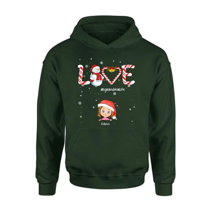 Personalized Christmas Grandmalife Sweatshirt/T-shirt/Hoodie - Up to 6 Kids - Gift Idea For Grandma, Mama