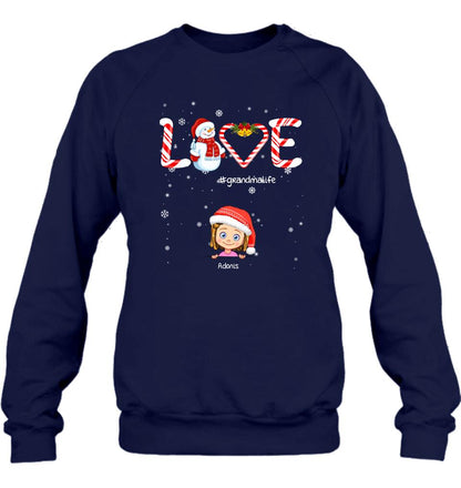 Personalized Christmas Grandmalife Sweatshirt/T-shirt/Hoodie - Up to 6 Kids - Gift Idea For Grandma, Mama
