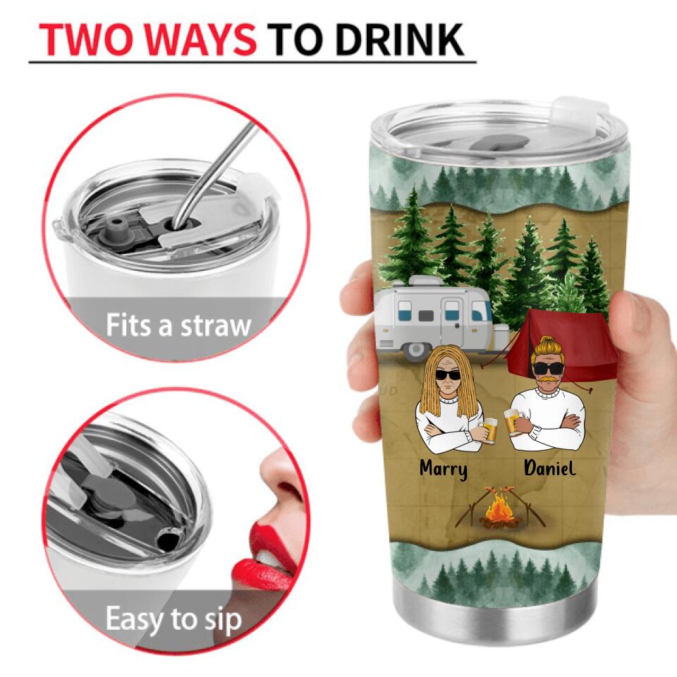Personalized Camping Tumbler - Gift For Couple/Single/Camping Lovers - I Need A Time Out Send Me To The Campsite