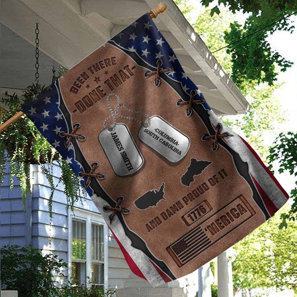 Custom Personalized Veteran Flag Sign - Gift Idea For Father/ Veteran/ Independence Day - Been There Done That