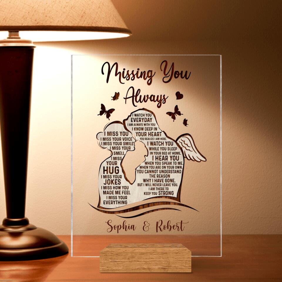 Personalized Memorial Acrylic Plaque - Best Gift Idea For Couple - I Miss Your Everything